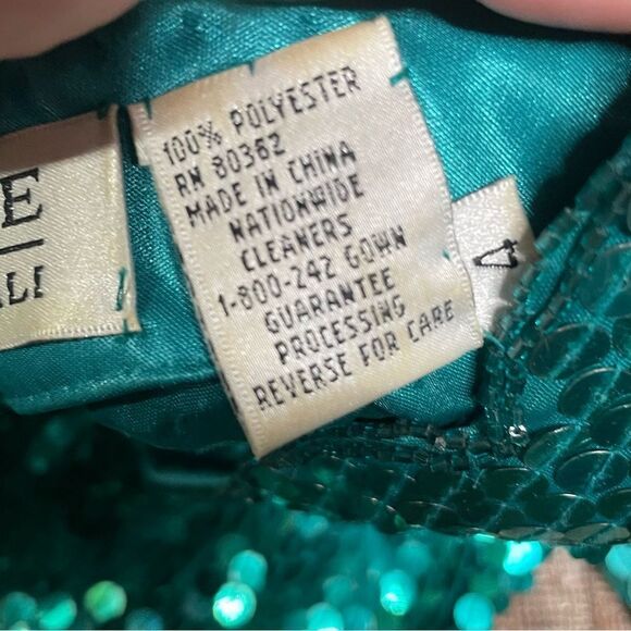 90's‎ Niteline Sequin Turquoise Hoco Mini Dress Vintage 4 - Picture 9 of 10